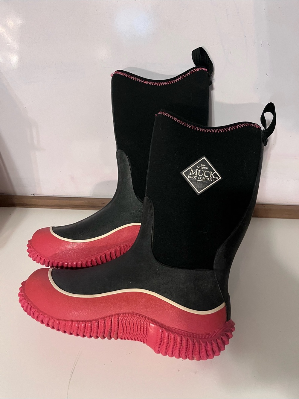 Muck Boot Company Kids' Black and Pink Waterproof Rain Boots